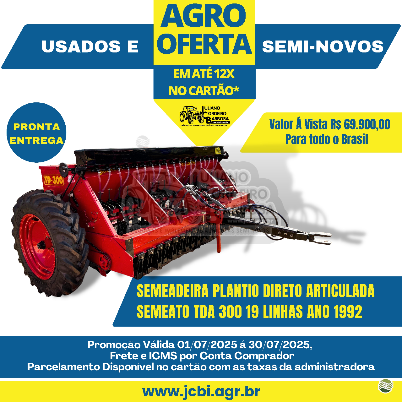 SEMEADEIRA SEMEATO TD 300 JCBi Máquinas e Implementos Agrícolas MARACAJU MATO GROSSO DO SUL MS